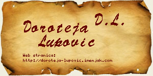 Doroteja Lupović vizit kartica